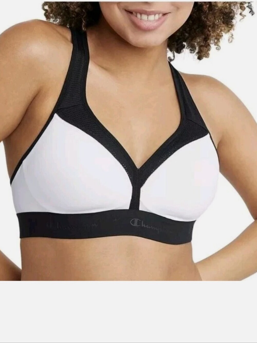 Champion Racerback Sports Bra Large Black And White